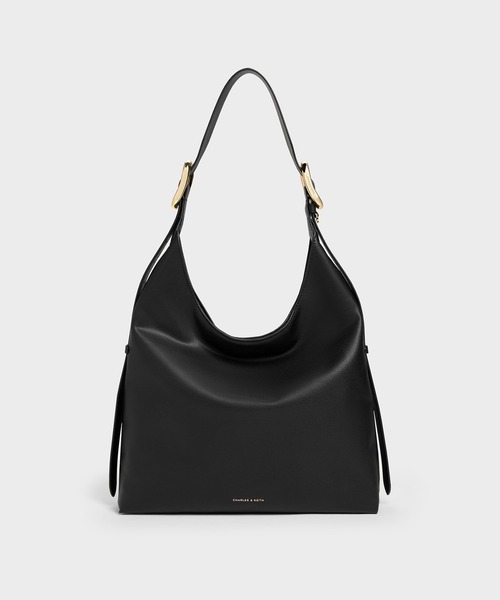 CHARLES & KEITH(チャールズ & キース)の「Aislin アシュリン ホーボーバッグ(ショルダーバッグ・レディース・ブラック・L)」の2枚目の写真