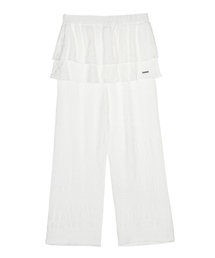 LACE RUFFLE SKIRT PANTS_IVORY
