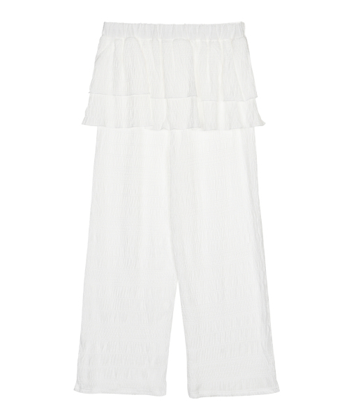 NICK&NICOLE(ニックアンドニコール)の「LACE RUFFLE SKIRT PANTS_IVORY(スウェットパンツ・レディース・その他・FREE)」の2枚目の写真