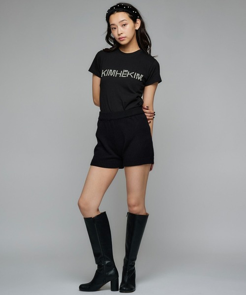 Narcissus(ナルシス)の「【Narcissus / KIMHEKIM WOMAN ( キムヘキム ) 】パールロゴTシャツ 半袖(Tシャツ/カットソー・レディース・ブラック・XS)」の3枚目の写真