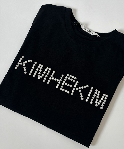 Narcissus(ナルシス)の「【Narcissus / KIMHEKIM WOMAN ( キムヘキム ) 】パールロゴTシャツ 半袖(Tシャツ/カットソー・レディース・ブラック・XS)」の5枚目の写真