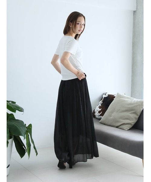 fifth(フィフス)の「レイヤード風ギャザートップス(Tシャツ/カットソー・レディース・ブラック/ホワイト/ライトブルー・M)」の19枚目の写真