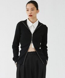 UNFORM | 【2026AW Debut】【UNFORM】カシミヤ混ジップリブニット(ニット/セーター)