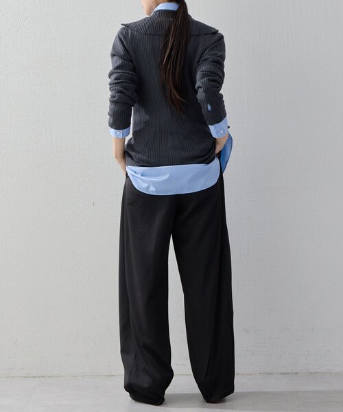UNFORM（アンフォーム）の「【2026AW Debut】【UNFORM】カシミヤ混ジップリブニット（ニット/セーター・レディース・ネイビー/ブラック/チャコールグレー/アイボリー・FREE）」の12枚目の写真