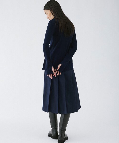 UNFORM（アンフォーム）の「【2026AW Debut】【UNFORM】カシミヤ混ジップリブニット（ニット/セーター・レディース・ネイビー/ブラック/チャコールグレー/アイボリー・FREE）」の7枚目の写真