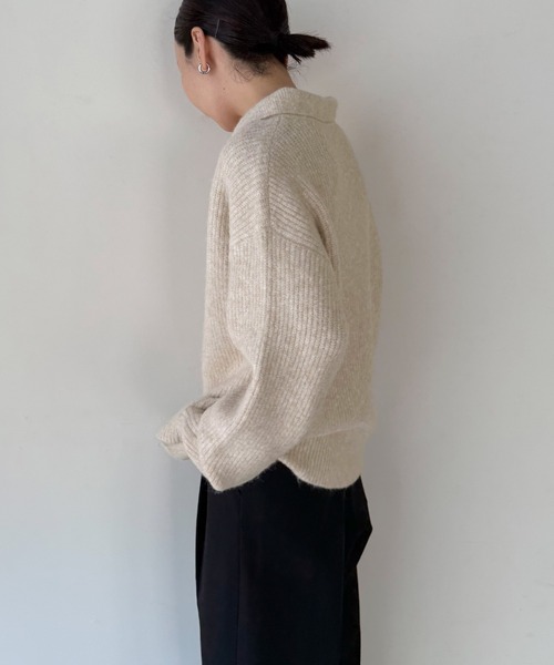 select MOCA by son(セレクトモカバイソン)の「スキッパーリブニットトップス【by SON】(ニット/セーター・レディース・ベージュ/ブラウン/ブラック・FREE)」の18枚目の写真