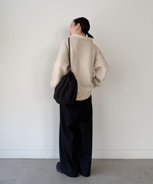 select MOCA by son(セレクトモカバイソン)の「スキッパーリブニットトップス【by SON】(ニット/セーター・レディース・ベージュ/ブラウン/ブラック・FREE)」の20枚目の写真