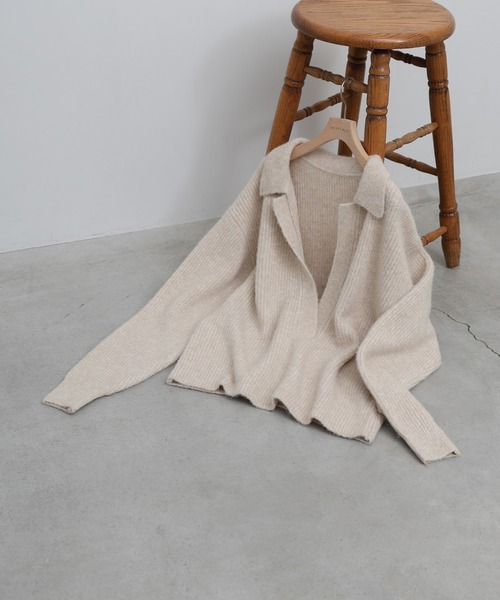 select MOCA by son(セレクトモカバイソン)の「スキッパーリブニットトップス【by SON】(ニット/セーター・レディース・ベージュ/ブラウン/ブラック・FREE)」の21枚目の写真