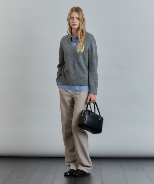 MIND BRIDGE WOMEN（マインドブリッジウーマン）の「[W][ウォーム]ワイドウールライクパンツ - 2カラー（その他パンツ・レディース・カーキ系/ブラック・55/66）」の3枚目の写真