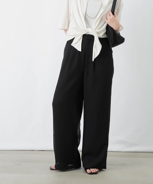 LUCA/LADY LUCK LUCA(ルカ/レディラックルカ)の「LC/LLL メッシュタックパンツ(その他パンツ・レディース・ブラック/オフホワイト・FREE)」の13枚目の写真