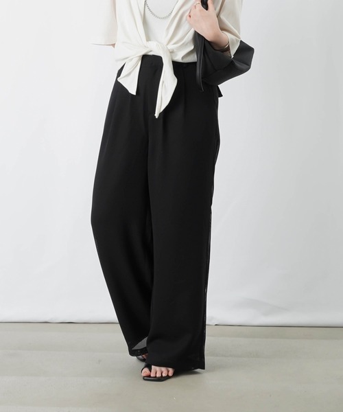 LUCA/LADY LUCK LUCA(ルカ/レディラックルカ)の「LC/LLL メッシュタックパンツ(その他パンツ・レディース・ブラック/オフホワイト・FREE)」の10枚目の写真