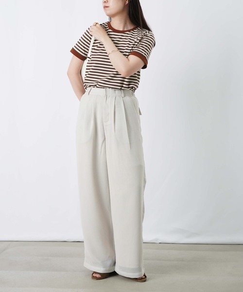 LUCA/LADY LUCK LUCA(ルカ/レディラックルカ)の「LC/LLL メッシュタックパンツ(その他パンツ・レディース・ブラック/オフホワイト・FREE)」の4枚目の写真