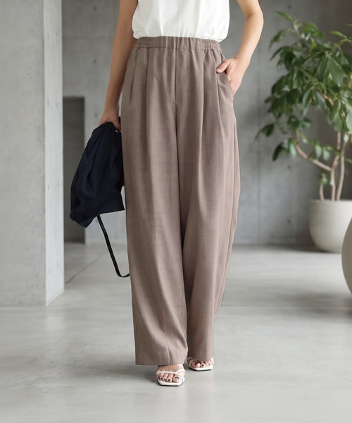 STYLE DELI(スタイルデリ)の「【selection】キレイな薄手涼感コンフォートワイドパンツ(その他パンツ・レディース・ライトグレー/ブラウン・FREE)」の1枚目の写真