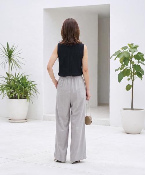 STYLE DELI(スタイルデリ)の「【selection】キレイな薄手涼感コンフォートワイドパンツ(その他パンツ・レディース・ライトグレー/ブラウン・FREE)」の12枚目の写真