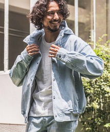 デニム」に該当するパーカー（ブルー・ネイビー/青色系）ファッション