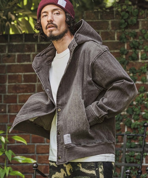 wjk reluxe（ダブルジェーケーリラックス）の「mpa4184- Denim Hoodie デニムパーカー(WR26W-18)（パーカー・メンズ・ブルー系その他/ライトインディゴブルー/ブラック系その他・L/M/S）」の15枚目の写真