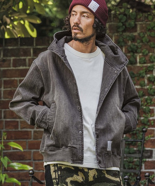 wjk reluxe（ダブルジェーケーリラックス）の「mpa4184- Denim Hoodie デニムパーカー(WR26W-18)（パーカー・メンズ・ブルー系その他/ライトインディゴブルー/ブラック系その他・L/M/S）」の16枚目の写真