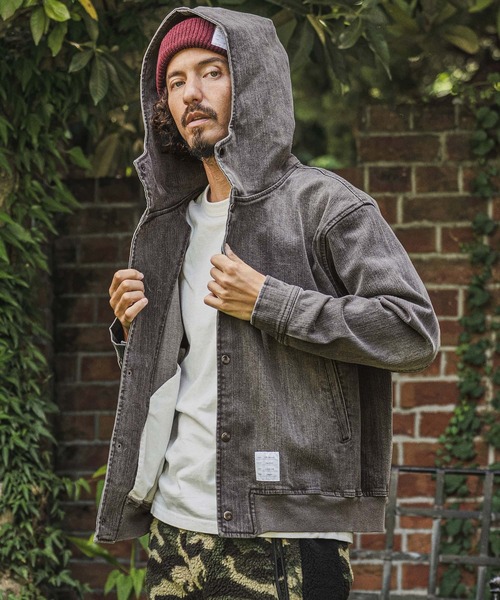 wjk reluxe（ダブルジェーケーリラックス）の「mpa4184- Denim Hoodie デニムパーカー(WR26W-18)（パーカー・メンズ・ブルー系その他/ライトインディゴブルー/ブラック系その他・L/M/S）」の17枚目の写真