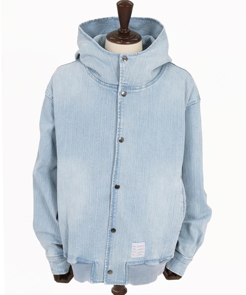 wjk reluxe（ダブルジェーケーリラックス）の「mpa4184- Denim Hoodie デニムパーカー(WR26W-18)（パーカー・メンズ・ブルー系その他/ライトインディゴブルー/ブラック系その他・L/M/S）」の22枚目の写真