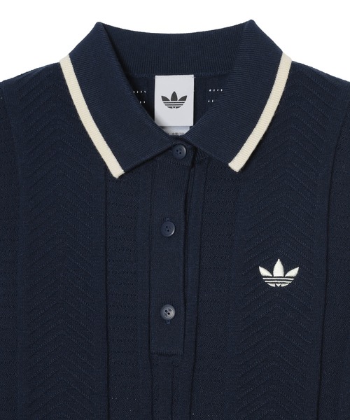 adidas(アディダス)の「CABLE KNIT CALI TEE POLO KR7059(ニット/セーター・レディース・ネイビー・SMALL/MEDIUM/LARGE)」の4枚目の写真