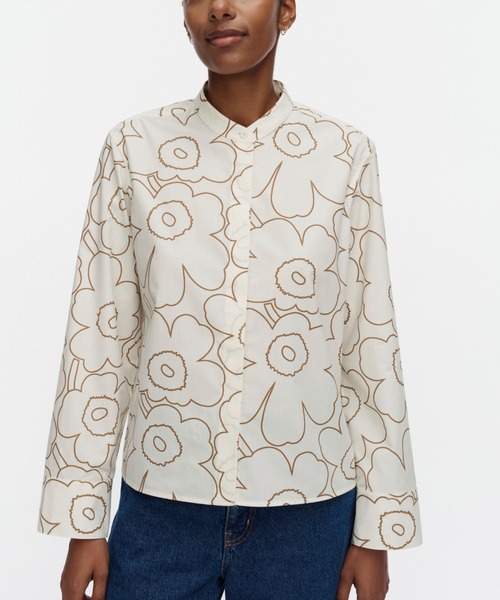 marimekko(マリメッコ)の「Lohko Piirto Unikko / blouse(シャツ/ブラウス・レディース・ホワイト・38/36/40/34)」の4枚目の写真