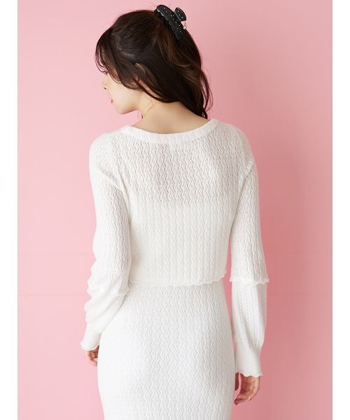 SNIDEL HOME（スナイデルホーム）の「クロシェカップインニットワンピース（ルームウェア/パジャマ・レディース・ピンク/ブラック/ホワイト・F）」の15枚目の写真