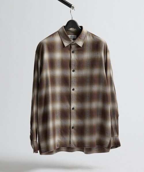 ABAHOUSE(アバハウス)の「ソフトブラッシュ オンブレーチェック レギュラーカラーシャツ / オーバーサイズ(シャツ/ブラウス・メンズ・ブラック/ブラウン・46/48)」の19枚目の写真