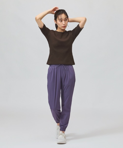 TIGORA(ティゴラ)の「ティゴラ TIGORA ストレッチリブ5分袖シャツ(Tシャツ/カットソー・レディース・ダークブラウン/ライトベージュ/チャコールグレー・S/XL)」の11枚目の写真