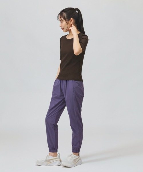 TIGORA(ティゴラ)の「ティゴラ TIGORA ストレッチリブ5分袖シャツ(Tシャツ/カットソー・レディース・ダークブラウン/ライトベージュ/チャコールグレー・S/XL)」の13枚目の写真