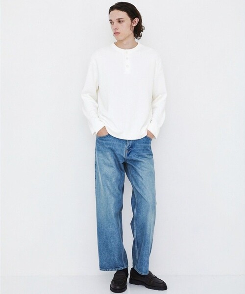 UNITED TOKYO(ユナイテッドトウキョウ)の「【幻のコットン】SEA ISLAND COTTON THERMAL HENRY LSTEE |ヘンリー/高級コットン/ヨレ防止/シワ防止/洗える/耐久性/長年着用可能(Tシャツ/カットソー・メンズ・グレイッシュベージュ/ブラック/ダークグレー/オフホワイト・1/2)」の8枚目の写真
