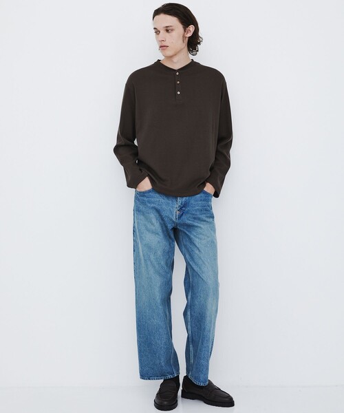 UNITED TOKYO(ユナイテッドトウキョウ)の「【幻のコットン】SEA ISLAND COTTON THERMAL HENRY LSTEE |ヘンリー/高級コットン/ヨレ防止/シワ防止/洗える/耐久性/長年着用可能(Tシャツ/カットソー・メンズ・グレイッシュベージュ/ブラック/ダークグレー/オフホワイト・1/2)」の13枚目の写真