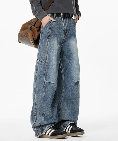 WESTBOY(ウエストボーイ)の「Y2K ヴィンテージウォッシュ パネル切り替え ワイドデニムパンツ WO26W7PT17(デニムパンツ・メンズ・ライトブルー/ブルー・L/M/XL)」の9枚目の写真