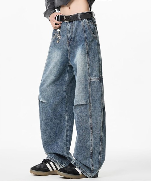 WESTBOY(ウエストボーイ)の「Y2K ヴィンテージウォッシュ パネル切り替え ワイドデニムパンツ WO26W7PT17(デニムパンツ・メンズ・ライトブルー/ブルー・L/M/XL)」の10枚目の写真