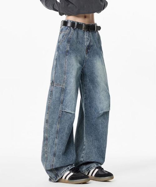 WESTBOY(ウエストボーイ)の「Y2K ヴィンテージウォッシュ パネル切り替え ワイドデニムパンツ WO26W7PT17(デニムパンツ・メンズ・ライトブルー/ブルー・L/M/XL)」の11枚目の写真