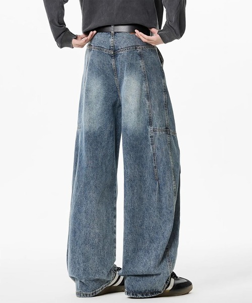 WESTBOY(ウエストボーイ)の「Y2K ヴィンテージウォッシュ パネル切り替え ワイドデニムパンツ WO26W7PT17(デニムパンツ・メンズ・ライトブルー/ブルー・L/M/XL)」の12枚目の写真