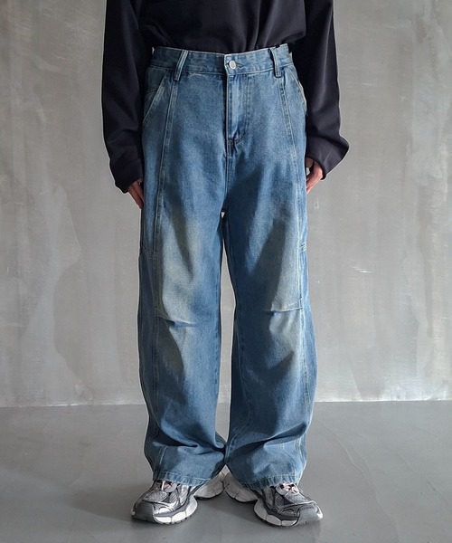WESTBOY(ウエストボーイ)の「Y2K ヴィンテージウォッシュ パネル切り替え ワイドデニムパンツ WO26W7PT17(デニムパンツ・メンズ・ライトブルー/ブルー・L/M/XL)」の16枚目の写真