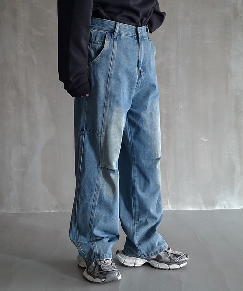 WESTBOY(ウエストボーイ)の「Y2K ヴィンテージウォッシュ パネル切り替え ワイドデニムパンツ WO26W7PT17(デニムパンツ・メンズ・ライトブルー/ブルー・L/M/XL)」の17枚目の写真
