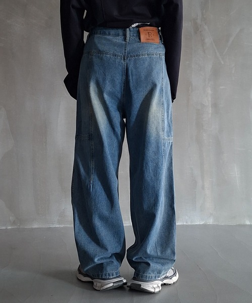 WESTBOY(ウエストボーイ)の「Y2K ヴィンテージウォッシュ パネル切り替え ワイドデニムパンツ WO26W7PT17(デニムパンツ・メンズ・ライトブルー/ブルー・L/M/XL)」の18枚目の写真