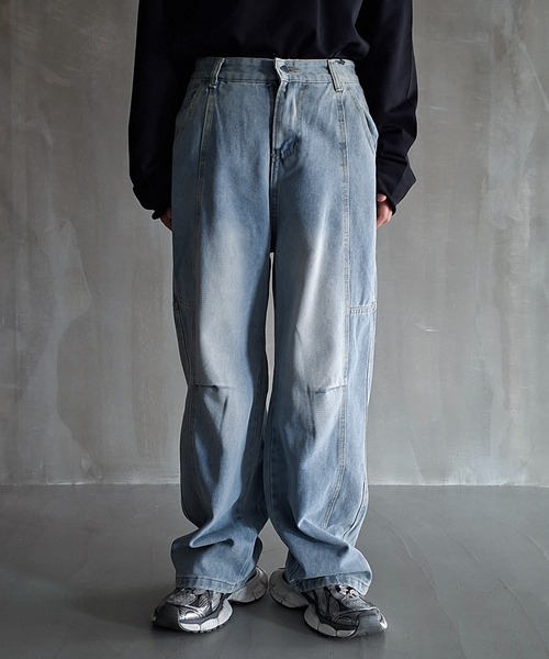 WESTBOY(ウエストボーイ)の「Y2K ヴィンテージウォッシュ パネル切り替え ワイドデニムパンツ WO26W7PT17(デニムパンツ・メンズ・ライトブルー/ブルー・L/M/XL)」の19枚目の写真