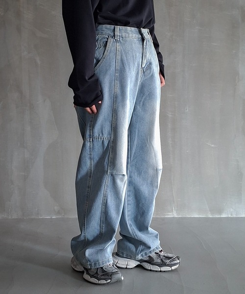WESTBOY(ウエストボーイ)の「Y2K ヴィンテージウォッシュ パネル切り替え ワイドデニムパンツ WO26W7PT17(デニムパンツ・メンズ・ライトブルー/ブルー・L/M/XL)」の20枚目の写真