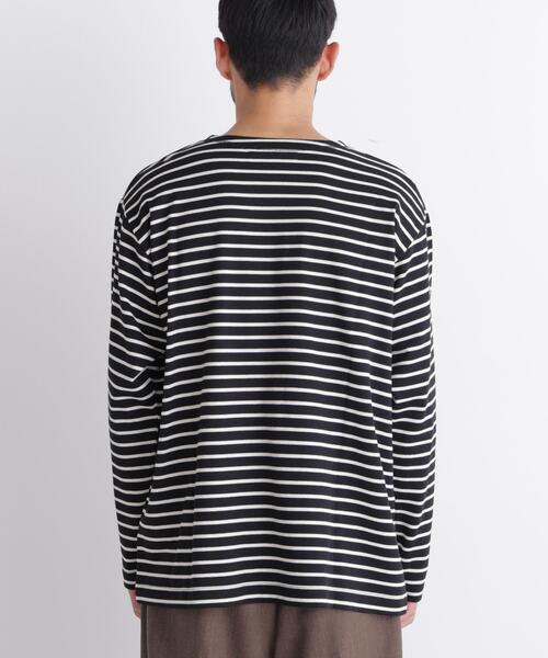 NANO universe(ナノユニバース)の「ボーダーバスクTシャツ 長袖(Tシャツ/カットソー・メンズ・ホワイト/ブラック・L/M/S)」の18枚目の写真