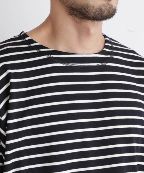 NANO universe(ナノユニバース)の「ボーダーバスクTシャツ 長袖(Tシャツ/カットソー・メンズ・ホワイト/ブラック・L/M/S)」の19枚目の写真