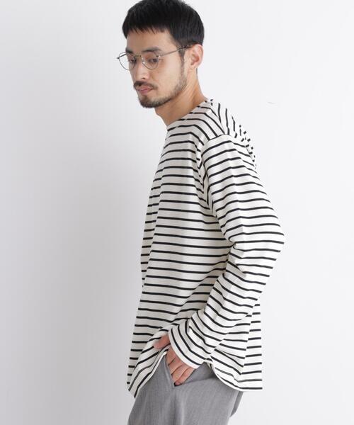 NANO universe(ナノユニバース)の「ボーダーバスクTシャツ 長袖(Tシャツ/カットソー・メンズ・ホワイト/ブラック・L/M/S)」の11枚目の写真