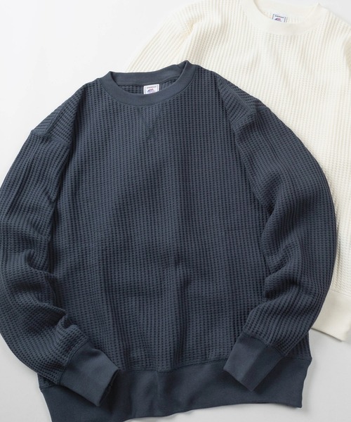 JEMORGAN(ジェーイーモーガン)の「【87】【JEMORGAN/ジェーイーモーガン】ビッグワッフル ワイドシルエット クルーネック スウェット/ヘビーウェイト/ユニセックス/レディース/メンズ(スウェット・メンズ・チャコールグレー/オートミール/ブラック/ホワイト/グレー/ネイビー/ブラウン・M/L/XL)」の7枚目の写真