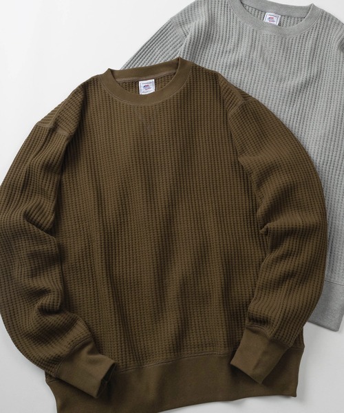 JEMORGAN(ジェーイーモーガン)の「【87】【JEMORGAN/ジェーイーモーガン】ビッグワッフル ワイドシルエット クルーネック スウェット/ヘビーウェイト/ユニセックス/レディース/メンズ(スウェット・メンズ・チャコールグレー/オートミール/ブラック/ホワイト/グレー/ネイビー/ブラウン・M/L/XL)」の5枚目の写真