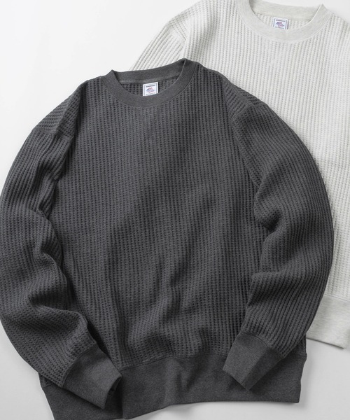 JEMORGAN(ジェーイーモーガン)の「【87】【JEMORGAN/ジェーイーモーガン】ビッグワッフル ワイドシルエット クルーネック スウェット/ヘビーウェイト/ユニセックス/レディース/メンズ(スウェット・メンズ・チャコールグレー/オートミール/ブラック/ホワイト/グレー/ネイビー/ブラウン・M/L/XL)」の3枚目の写真