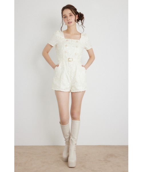 rienda(リエンダ)の「ダブルボタンロンパース 秋服(ワンピース・レディース・マルチ/ブラック/ホワイト・MEDIUM/SMALL)」の15枚目の写真