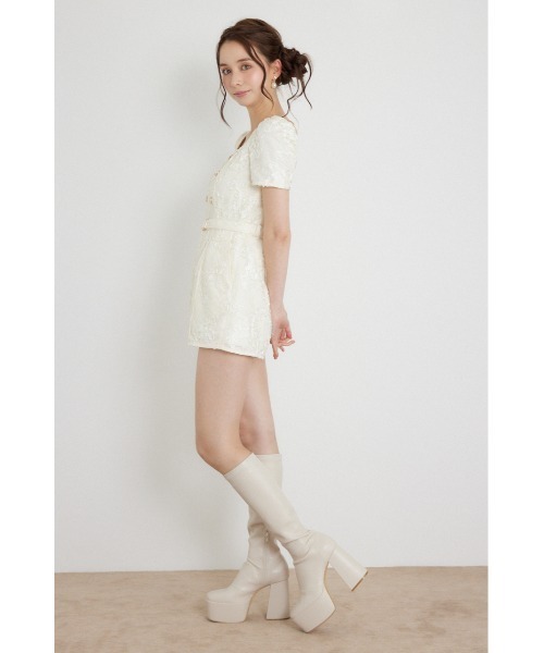 rienda(リエンダ)の「ダブルボタンロンパース 秋服(ワンピース・レディース・マルチ/ブラック/ホワイト・MEDIUM/SMALL)」の16枚目の写真