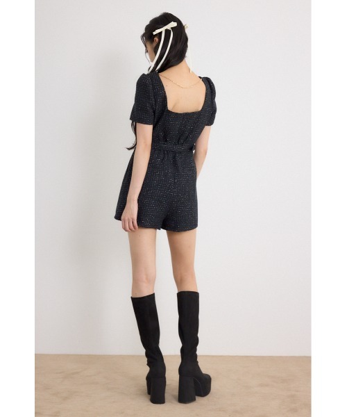 rienda(リエンダ)の「ダブルボタンロンパース 秋服(ワンピース・レディース・マルチ/ブラック/ホワイト・MEDIUM/SMALL)」の9枚目の写真
