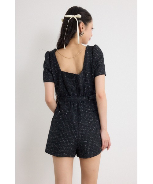 rienda(リエンダ)の「ダブルボタンロンパース 秋服(ワンピース・レディース・マルチ/ブラック/ホワイト・MEDIUM/SMALL)」の12枚目の写真